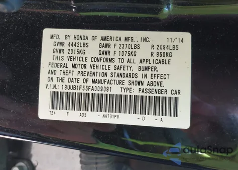 2015 Acura Tlx Tech z USA, uszkodzony, nr VIN 19UUB1F55FA009091